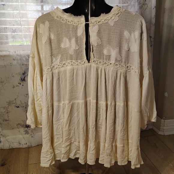 Davi & Dani Top Womens 3X Boho Lace Cocquette Cottagecore Blouse - Picture 4 of 8